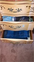 2-drawer contents clothing jeans shirts on right