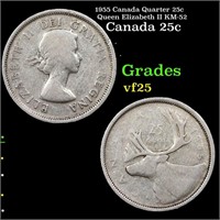 1955 Canada Quarter 25c Queen Elizabeth II KM-52 G