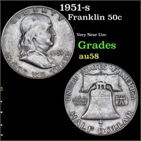 1951-s Franklin Half Dollar 50c Grades Choice AU/B