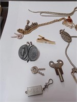 Lot to Include Necklaces, Keys, Tie Bar and More