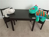 KIDS TABLE AND 2 CHAIRS, DINOS