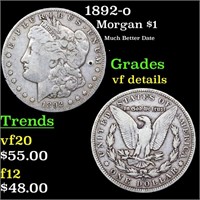 1892-o Morgan Dollar $1 Grades vf details