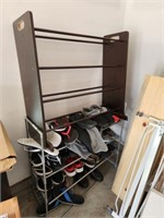 SHOE RACK AND CONTENTS