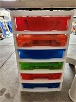 SMALL PLASTIC CABINET AND LEGO CONTENTS