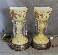 VTG Electric Mantle Luster Glass Lamps