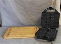 Salton Waffle Maker & Wood Cutting Board