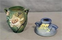VTG Roseville Pottery Candle Stick & Mini Vase
