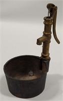 Cast Iron Water Pump w/ Bucket Measures 9" Tall