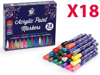18 Packs Of 24 Acrylic Paint Markers -