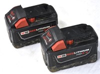 Police Auction: 2 Milwaukee M 18 Batteries