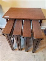 5 PC SIDE TABLE SET WITH SEMI NESTING DROP LEAFS