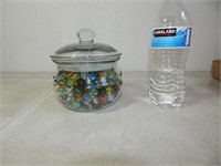 Glass Jar Full of Vintage marbles