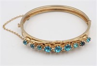 Goldtone With Blue Stones Bracelet