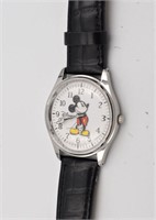 Mickey Mouse Quartz Watch Leather Band