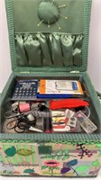 Vintage sewing basket with tons of sewing items
