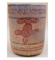 Finely Painted Mayan Sleeve Vase