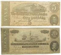 Confederate States. Pair of VF 1864 Issues