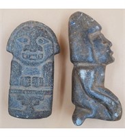 Pair of Pre-Columbian Style Carved Stone Sculptur