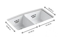 33 in. 5-Hole Double Bowl Kitchen Sink