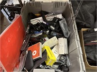 LARGE BIN OF MISC CAMERA EQUIPMENT NOTE