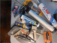 Asst Tools, Including Diamond Blade, Caulk Gun