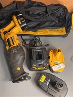 DeWalt Sawzall & Charger, 2 Batteries