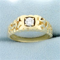 Men's .4ct Solitaire Diamond Ring in 14K Yellow Go