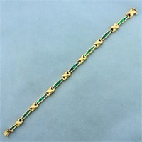Opal Line Bracelet in 14K Yellow Gold