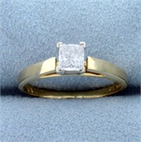 1/2ct Princess Diamond Engagement Ring in 14K Yell