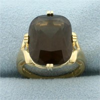 13ct Smoky Topaz Statement Ring in 14K Yellow Gold