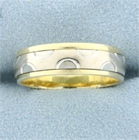Unique Two Tone Band Ring in 14K Yellow and White