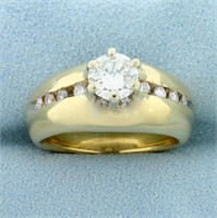 Over 1ct TW Diamond Engagement Ring in 14K Yellow