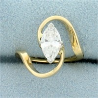 1ct Marquise Diamond Solitaire Ring in 14k Yellow