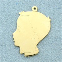 Inscribable Boy Pendant or Charm in 14k Yellow Gol