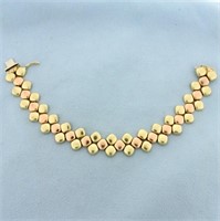 Two Tone Pebble Design Bracelet in 14K Yellow and