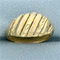 Diamond Cut Dome Ring in 14K Yellow Gold