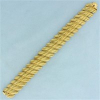 Wide Rope Design Bracelet in 18K Yellow Gold
