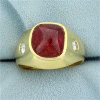 Designer 4ct TW Ruby and Diamond Ring in 18K Yello