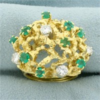 Designer 2ct TW Emerald and Diamond Statement Ring