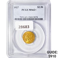 1927 $2.50 Gold Quarter Eagle PCGS MS62+