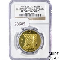2009 Noble 1oz Gold IS. Of Man NGC PF70 UC