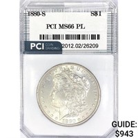1880-S Morgan Silver Dollar PCI MS66 PL