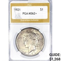 1921 Silver Peace Dollar PGA MS62+