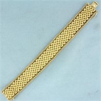 Designer Woven Design Bracelet in 14K Yellow Gold