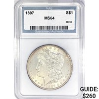 1897 Morgan Silver Dollar NAS MS64