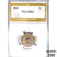1868 Shield Nickel PGA MS64