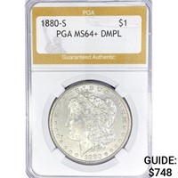 1880-S Morgan Silver Dollar PGA MS64+ DMPL