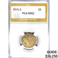 1915-S $5 Gold Half Eagle PGA MS62