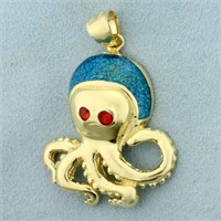 Octopus Pendant in 14K Yellow Gold