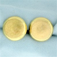Button Design Earrings in 14K Yellow Gold